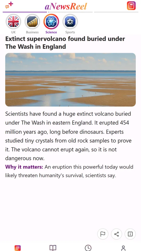 A science story in aNewsReel: an extinct supervolcano found buried underground.